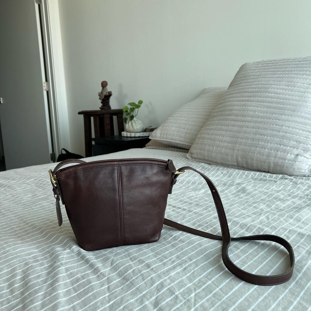 Vintage Coach 4107 SoHo Mini Basket Bag in Mahogany & Brass Hardware